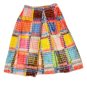 Blank London Anthropologie Maia Grid Rainbow Pattern Midi Skirt Size Small